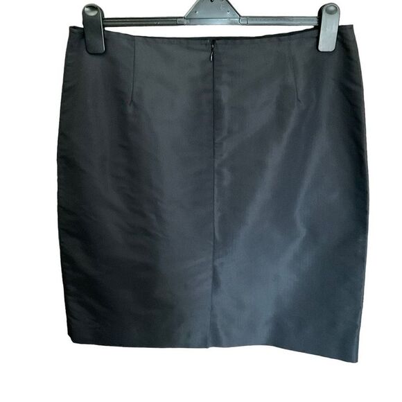 Teri John Skirt Midi A-Line Silk Black Back Zipper Clasp Closure Women Size 16 - Picture 2 of 9